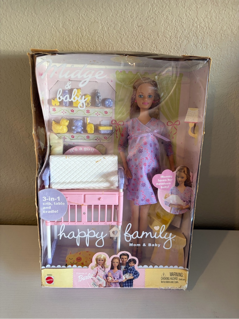 Mattel Happy Family Mom & Baby Playset - Pink & White